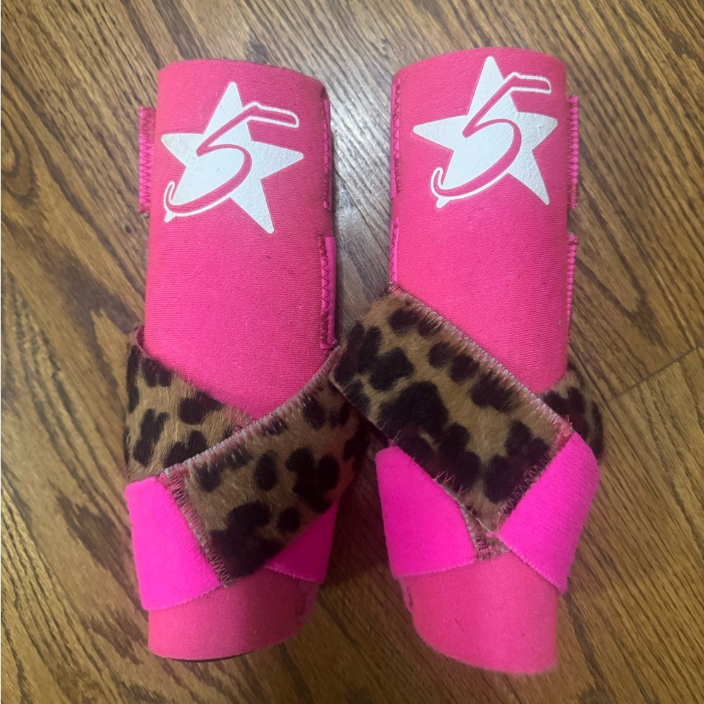 Pink and Leopard Print 5 Star Horse Boots